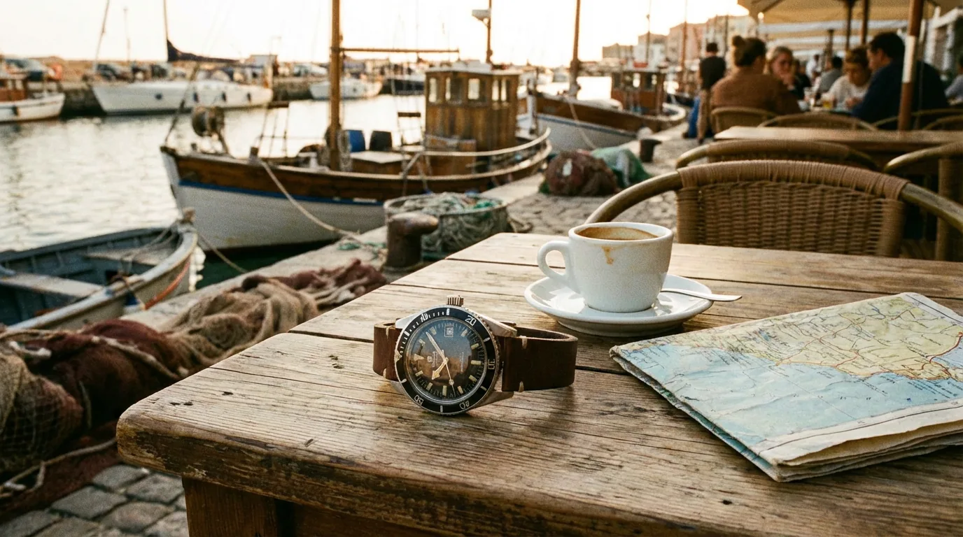 Montre sur table en bois style marina
