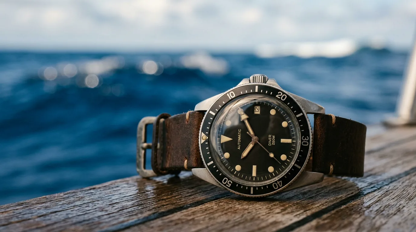 Montre de plongée Spinnaker Fleuss cadran sombre