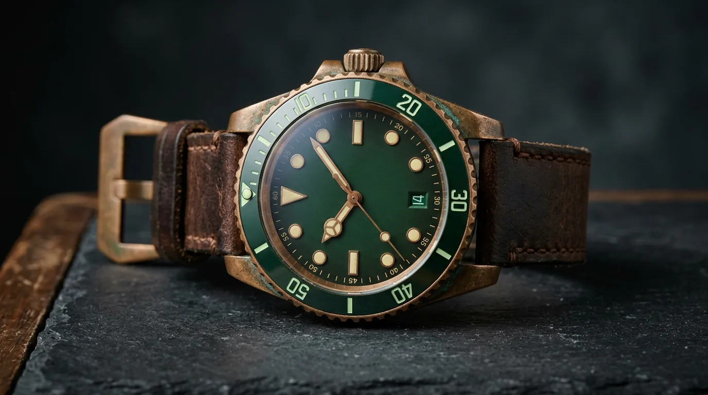 Montre de plongée en bronze Tesei style Spinnaker