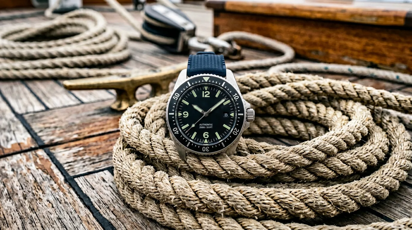 Montre outil nautique robuste look marin